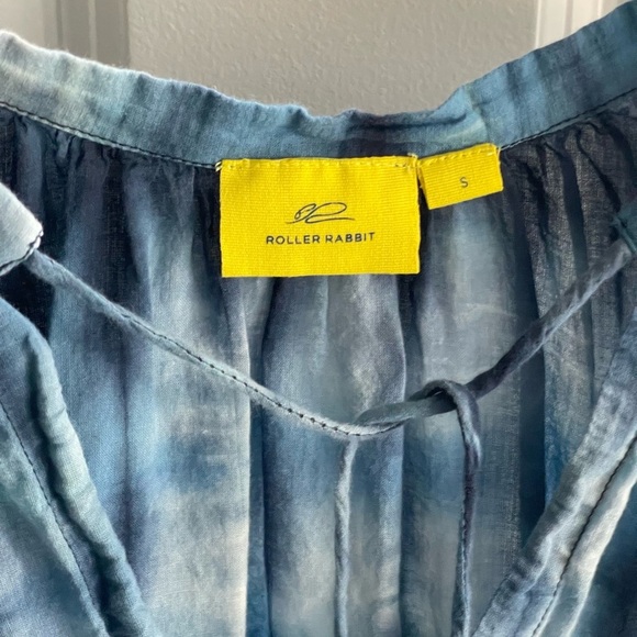 ROBERTA ROLLER RABBIT Indigo Idryss Malini Top Tie-Dye Sleeveless Top Tassels Sm - Picture 4 of 9